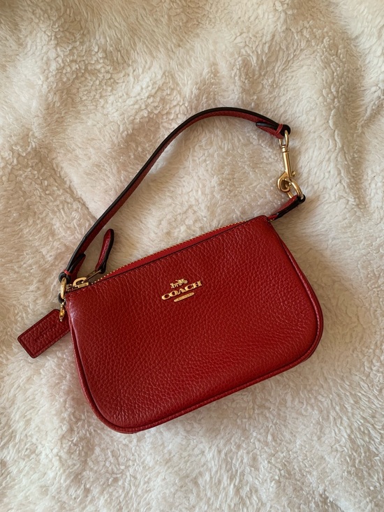 Coach Handbags - Coach Nolita 15 Cherry Red Pebbled Leather Mini Bag Wristlet New